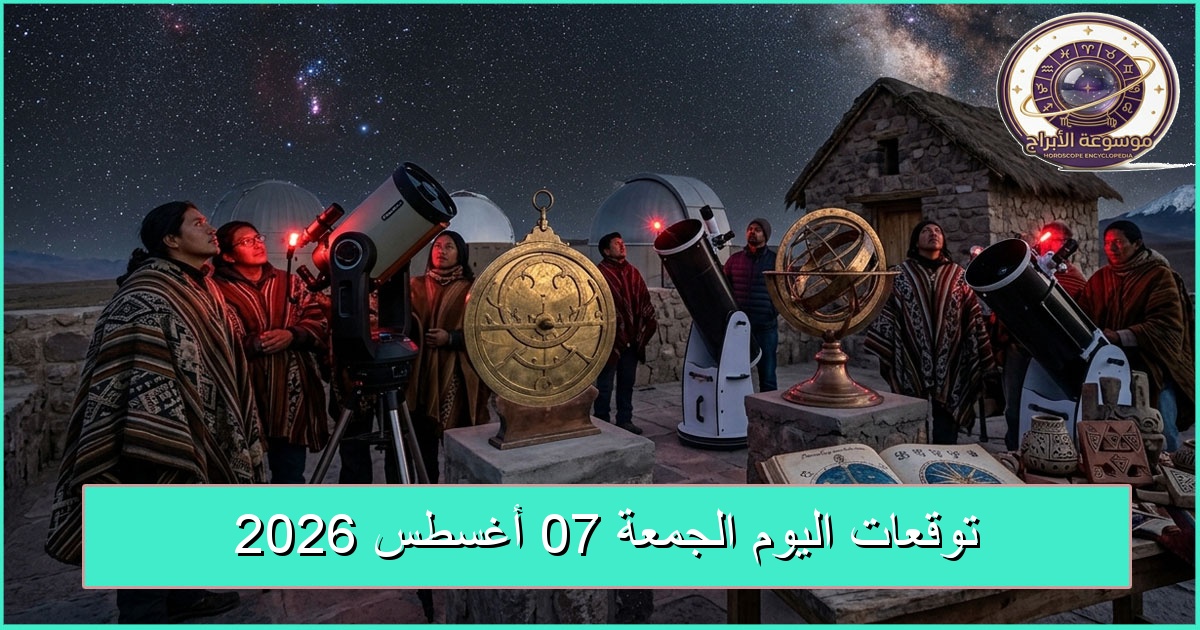 توقعات الأبراج اليوم الجمعة 7 أغسطس 2026: حدس قوي وفرص لاتخاذ قرارات صائبة توقعات الأبراج اليوم الجمعة 7 أغسطس 2026: حدس قوي وفرص لاتخاذ قرارات صائبة