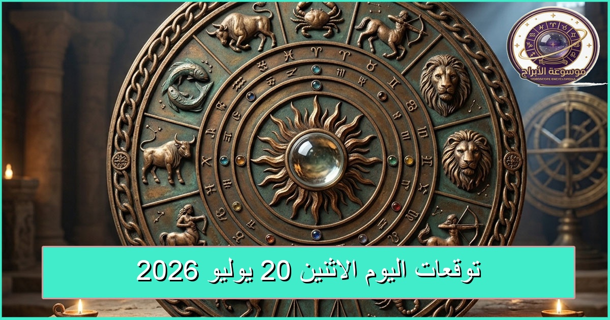 توقعات الأبراج اليوم الاثنين 20 يوليو 2026: الطموح بين التوازن والتحول الإيجابي توقعات الأبراج اليوم الاثنين 20 يوليو 2026: الطموح بين التوازن والتحول الإيجابي